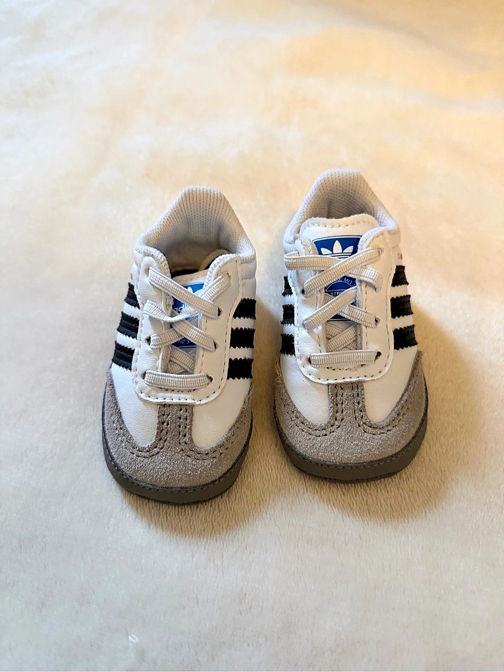Adidas Samba OG Baby Crib Shoe Sneakers White & Gray Like New